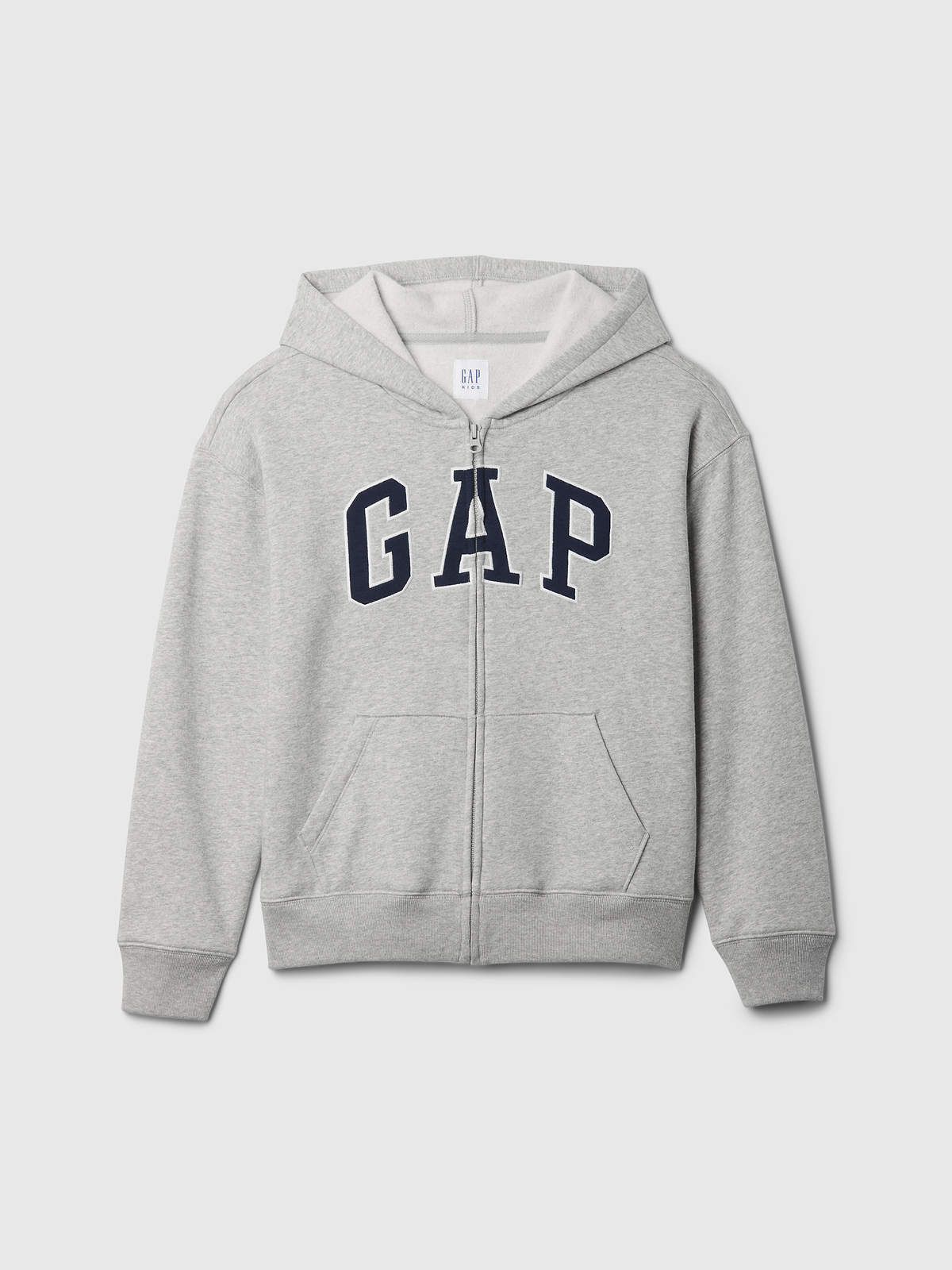 Kids Relaxed Gap Logo Zip Hoodie - Light Heather Gray