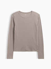 Waffle-Knit Crewneck T-Shirt