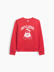 Kids Graphic Sweatshirt - Red Logo Bear Holiday
