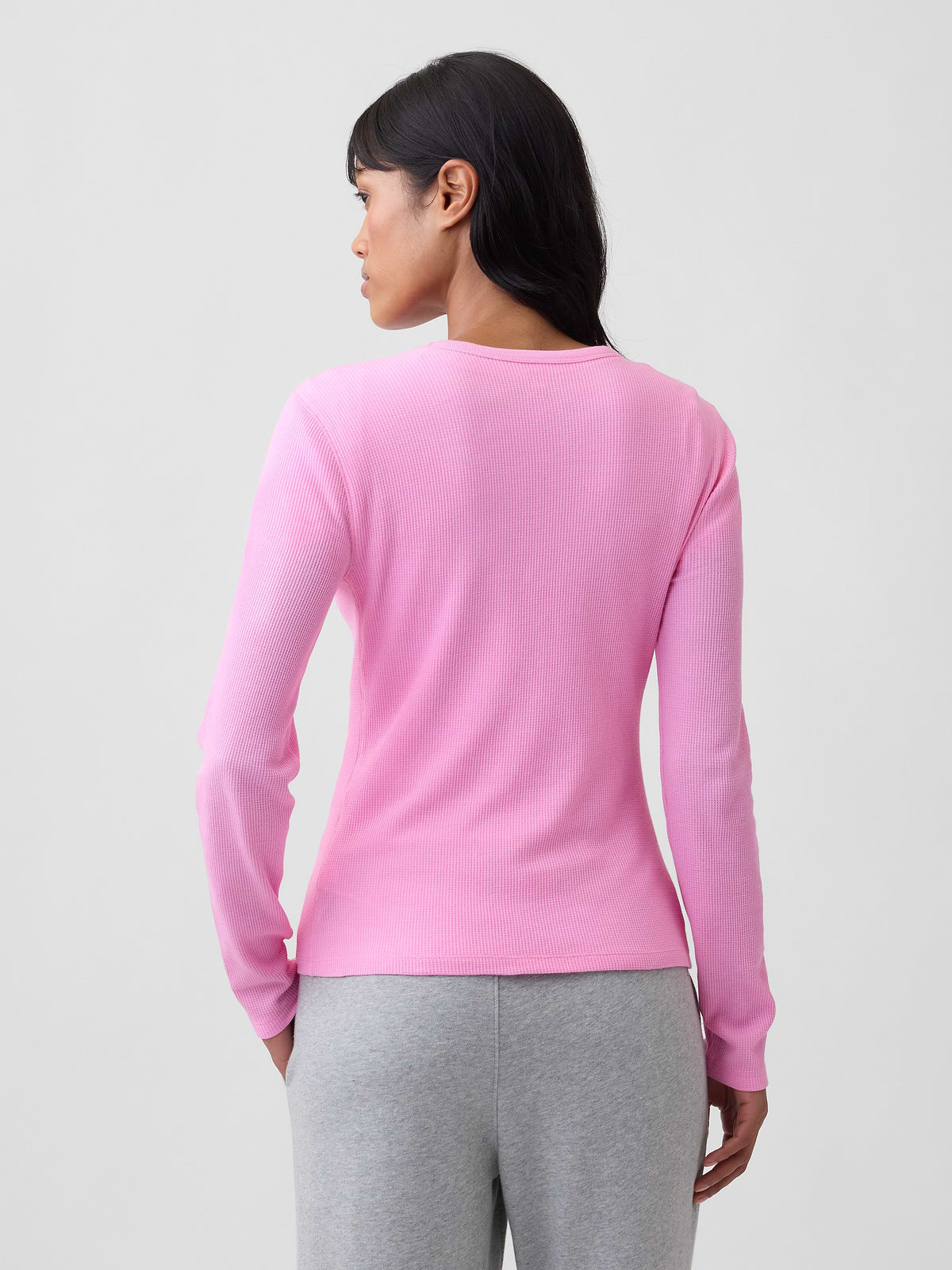 Waffle-Knit Crewneck T-Shirt