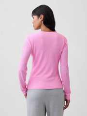 Waffle-Knit Crewneck T-Shirt