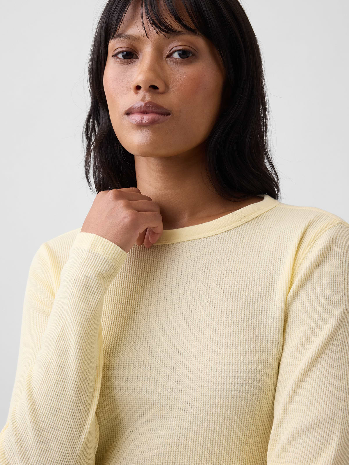 Waffle-Knit Crewneck T-Shirt