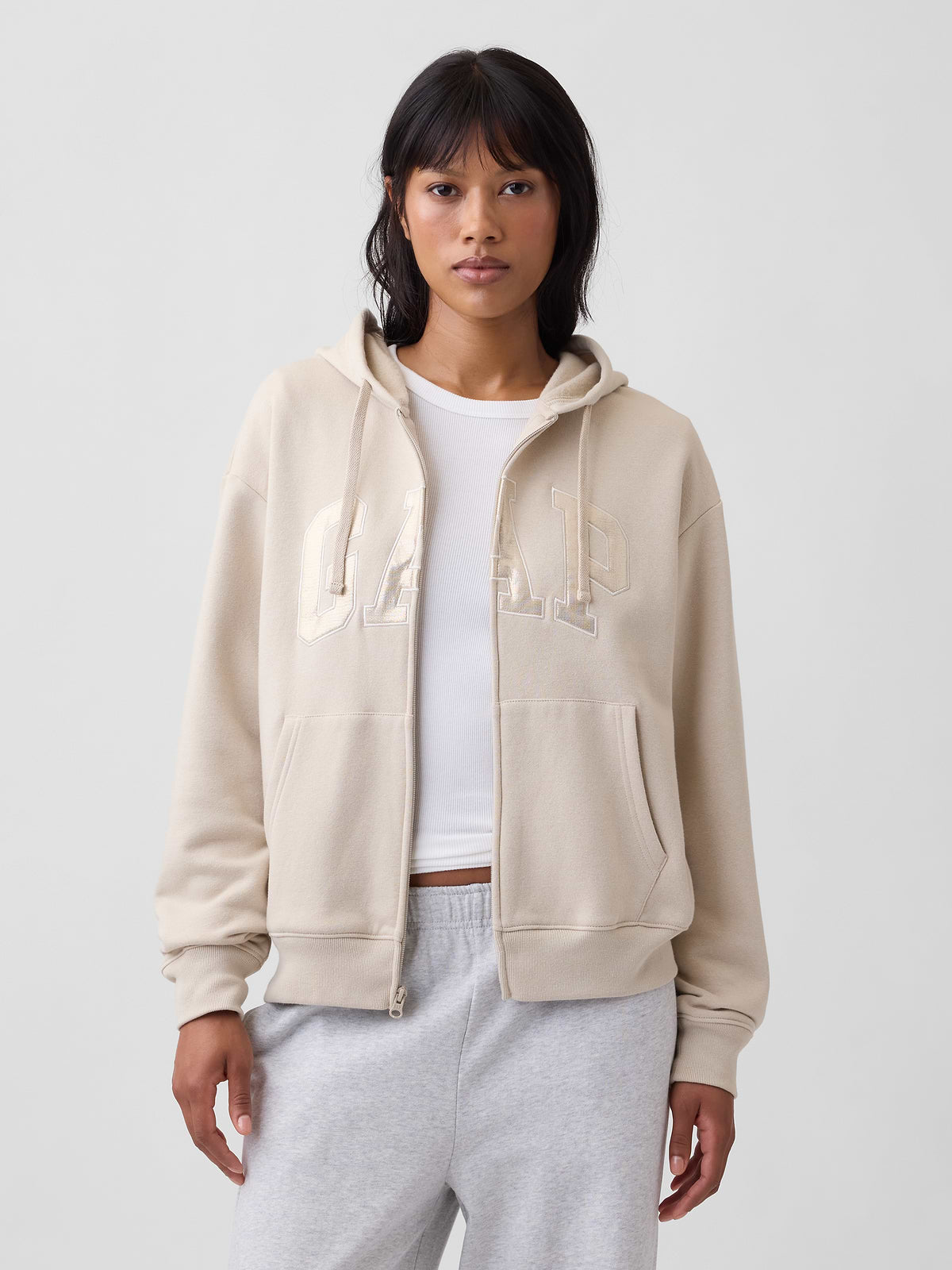 Relaxed Gap Logo Zip Hoodie - Bedrock Shine