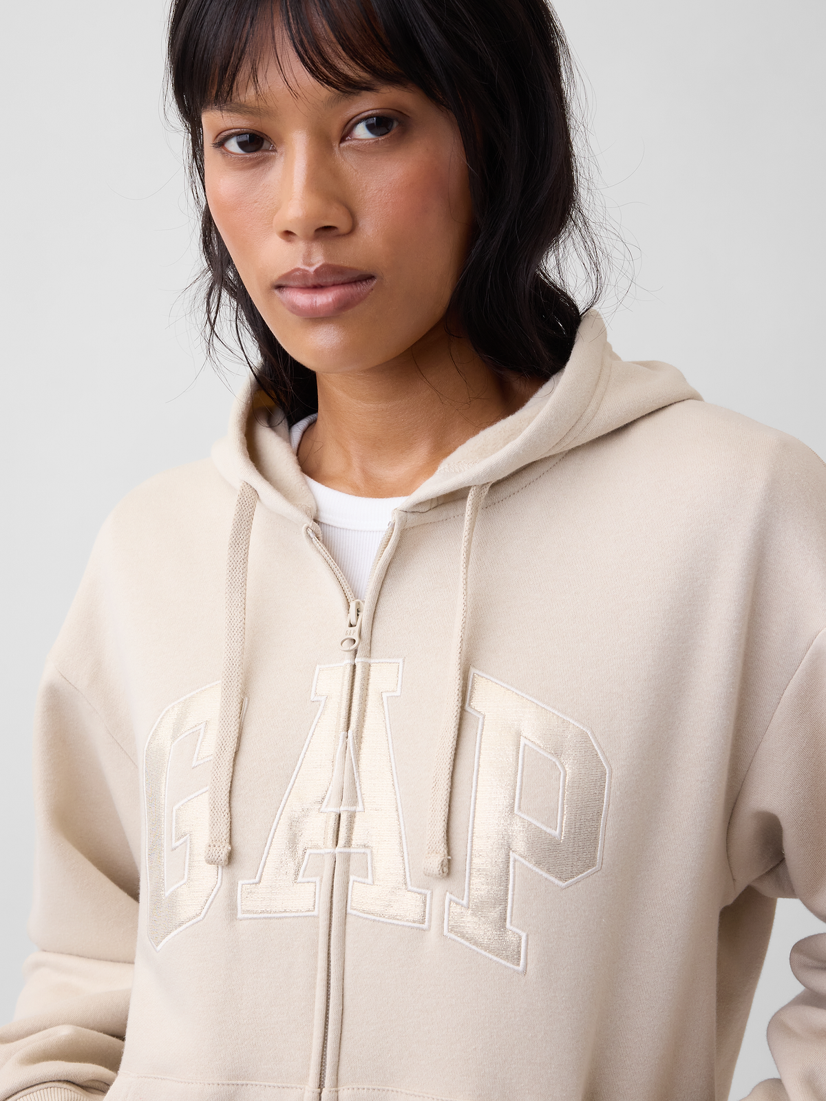 Relaxed Gap Logo Zip Hoodie