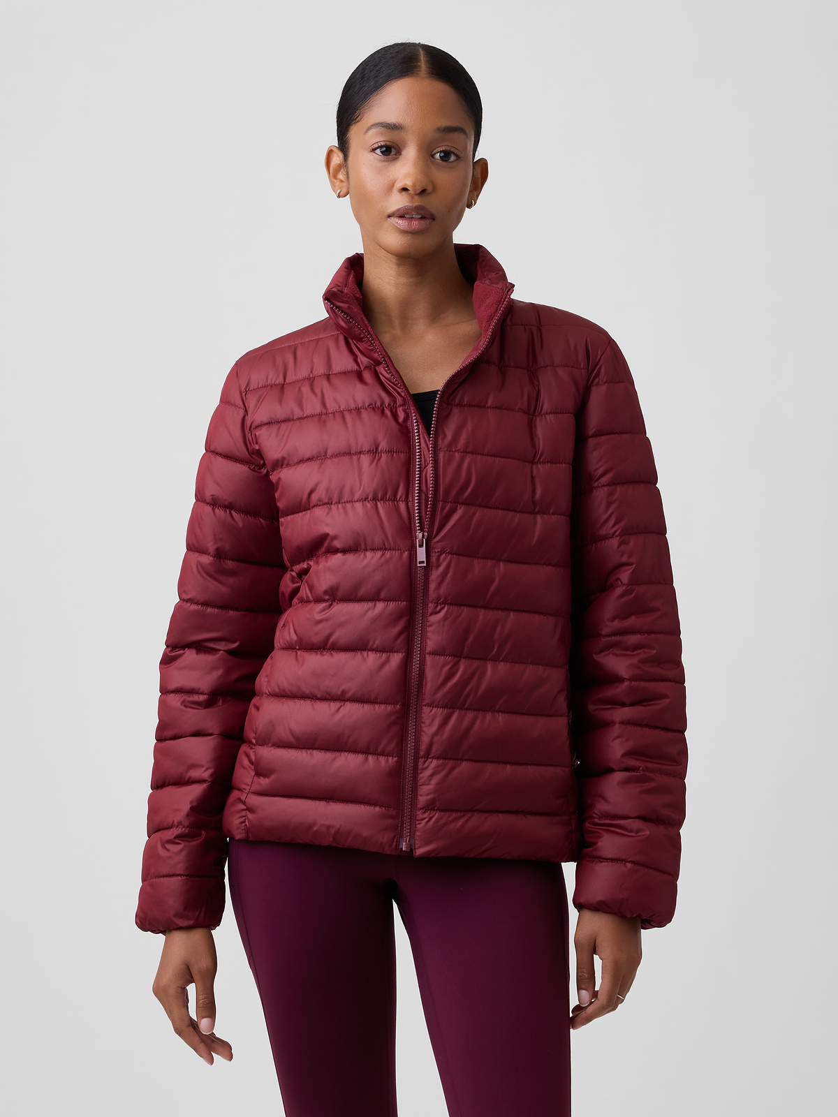 Relaxed Quilted Puffer Jacket - Tuscan Red