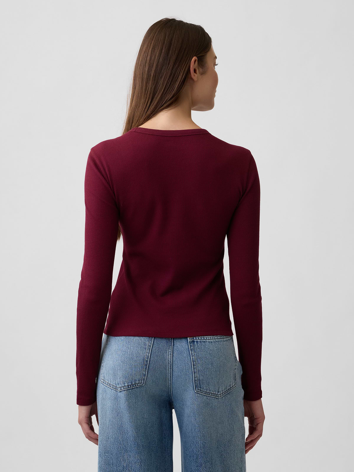 Waffle-Knit Crewneck T-Shirt