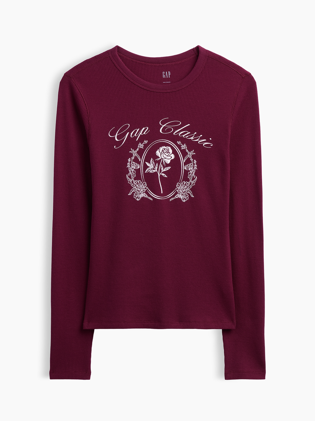Waffle-Knit Crewneck T-Shirt