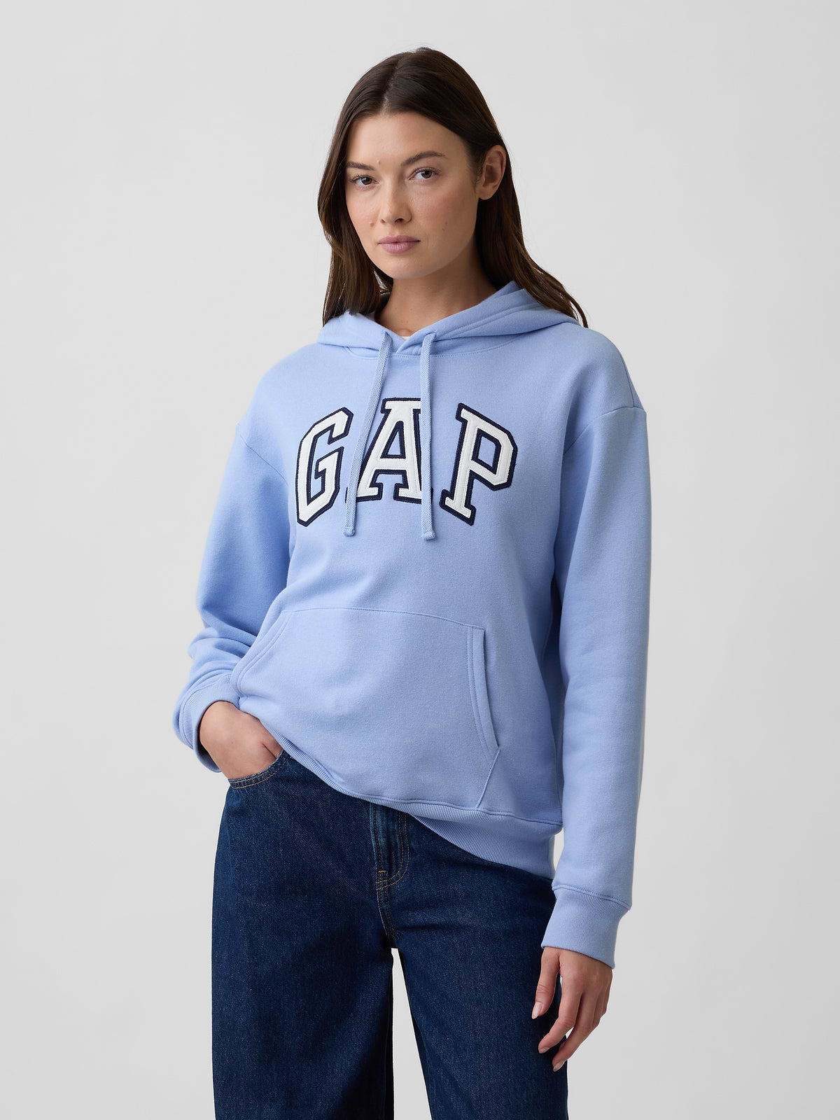 Relaxed Gap Logo Hoodie - Aistream Blue