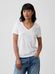 Favorite V-Neck T-Shirt - Yellow Floral