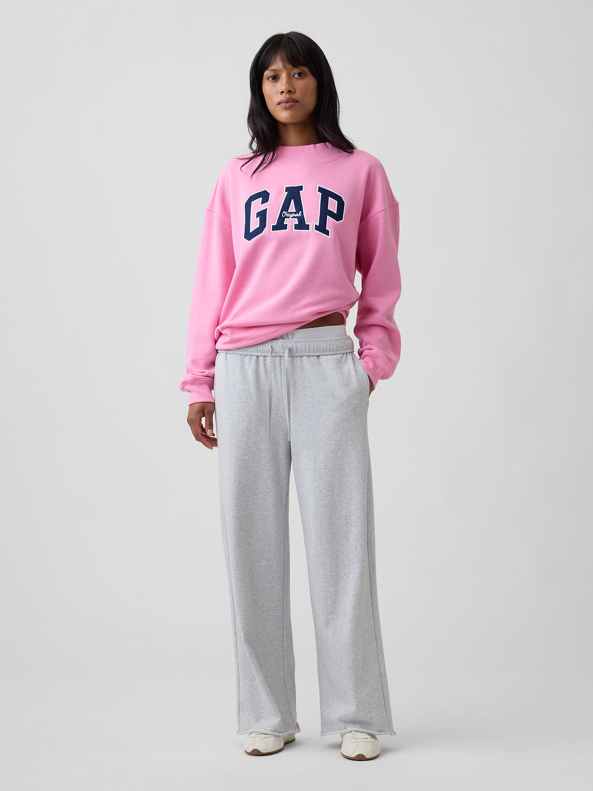 Oversized Gap Logo Mockneck Tunic Sweatshirt