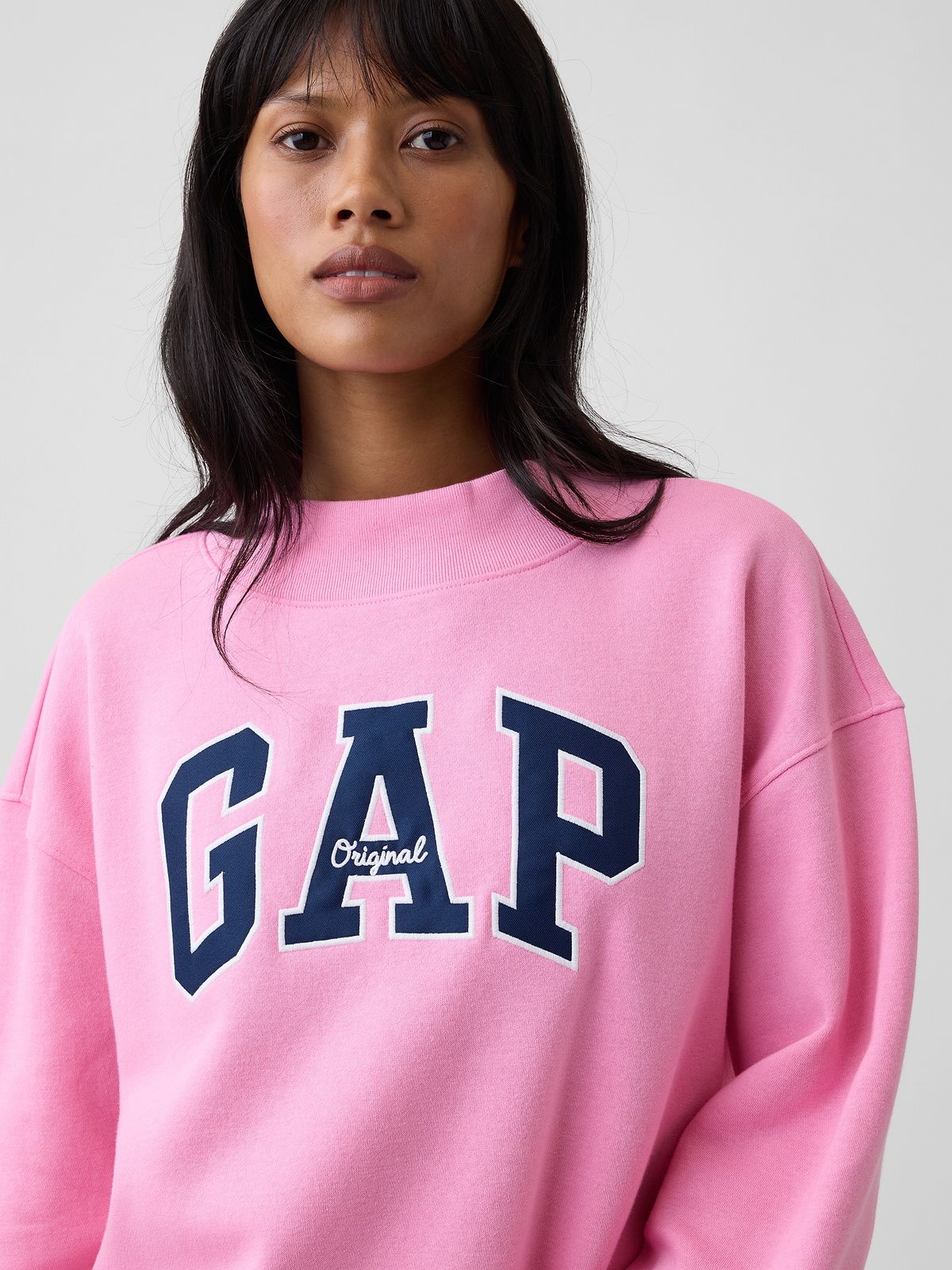 Oversized Gap Logo Mockneck Tunic Sweatshirt