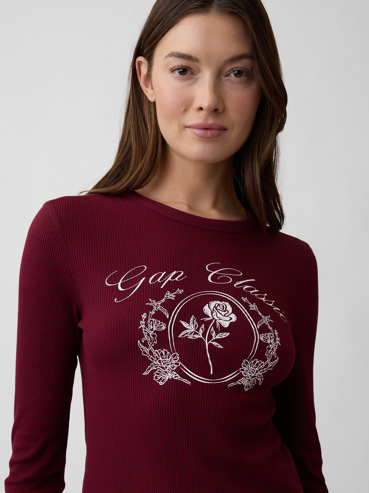 Waffle-Knit Crewneck T-Shirt