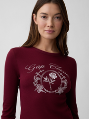 Waffle-Knit Crewneck T-Shirt