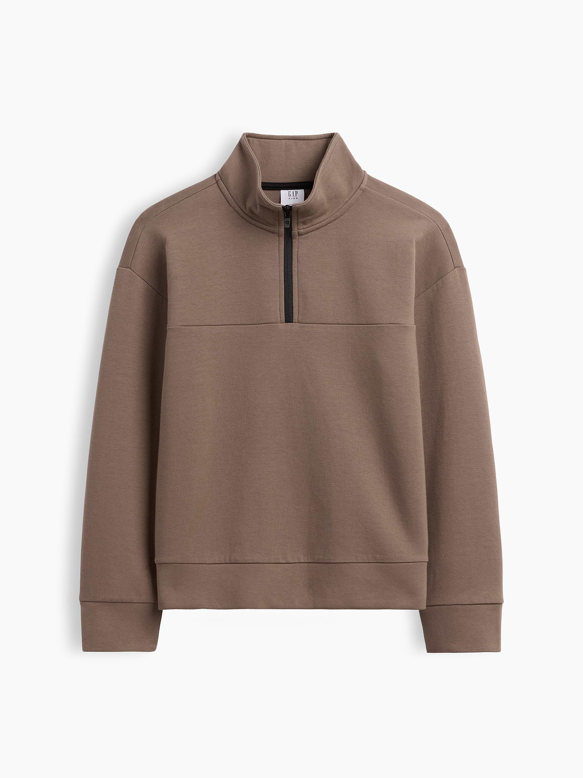 Kids Relaxed Quarter-Zip Tech Sweatshirt - Toasted Almond Brown