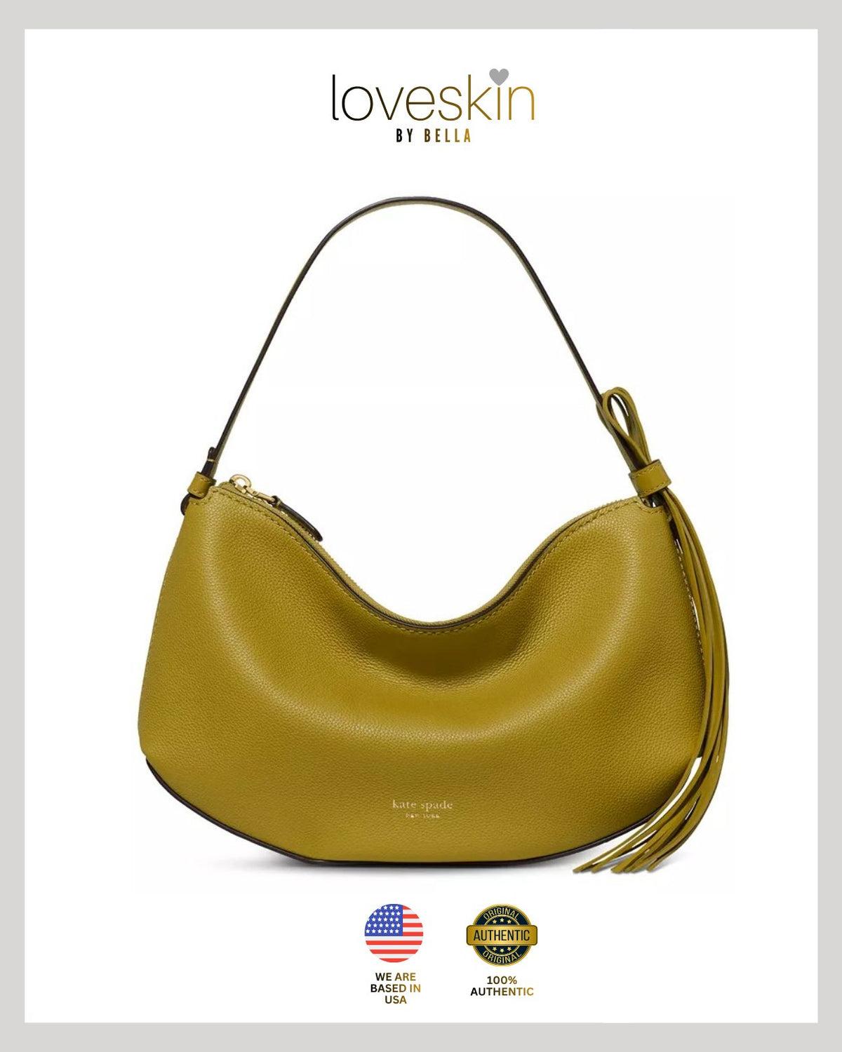 Loop Fringe Strap Medium Pebbled Leather Shoulder Bag Features