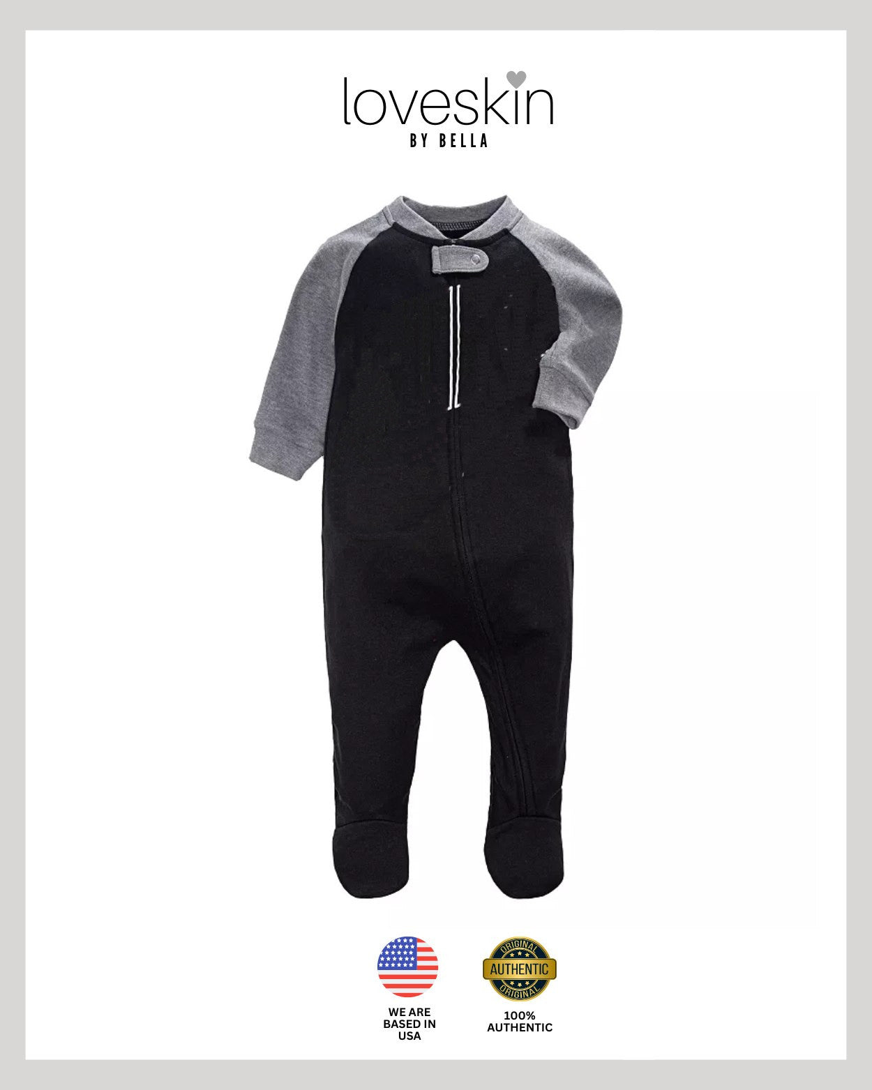 Baby Boy Naik Futura Black Footed One Piece Coverall in Color Black Size 9 months