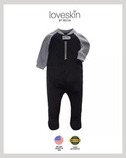 Baby Boy Naik Futura Black Footed One Piece Coverall in Color Black Size 9 months